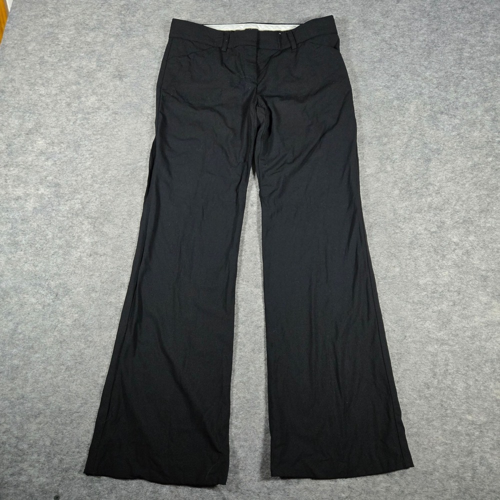 Theory Womens Black Wool Blend Flare Leg Dress Pants 4